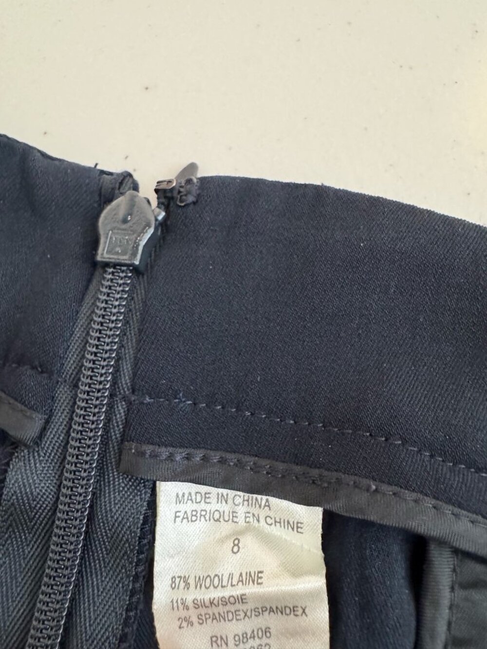 Theory Mandarin Wool Silk Blend Sailor Trouser Pants Quiet Luxury Navy Blue 8 - Picture 8 of 10